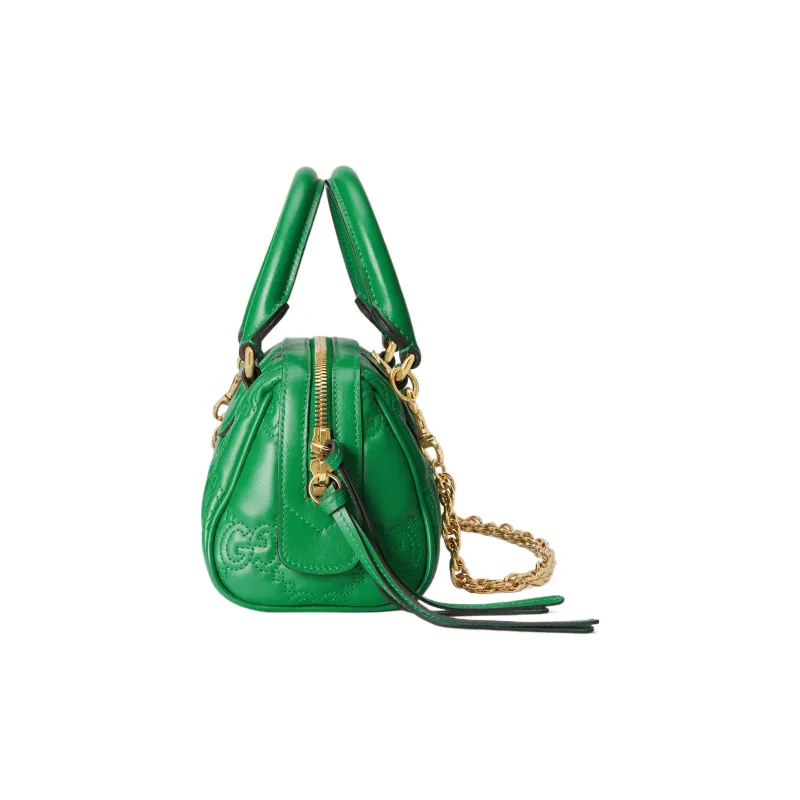 GUCCI GG Matelassé Leather Controller Boston Bag Shoulder Bags Handbags Mini Women's Emerald Green-4