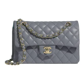 CHANEL Classic Flap CF Sheepskin Shoulder Bag Crossbody Bag Small Size Women's Dark Gray/Concrete Gray/Silver Gray