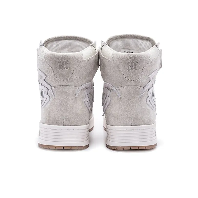Misbhv Court High-Top Stylish Skateboarding Shoes Women's Gray White-3