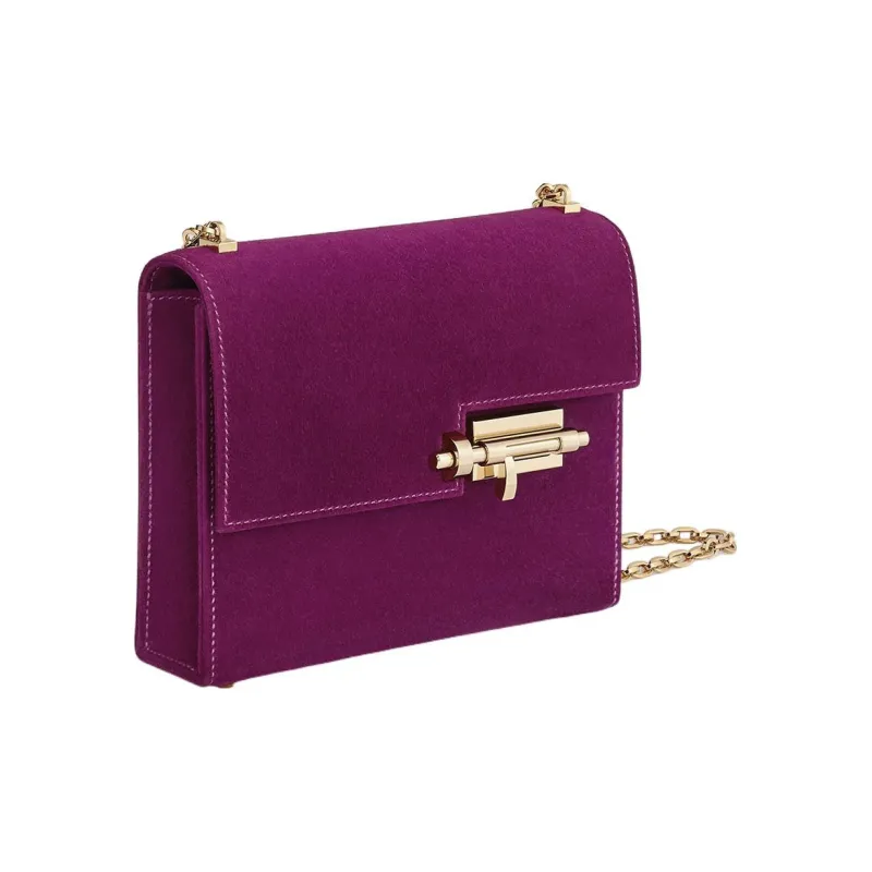 HERMES Verrou Doblis Calfskin Handgun Bag Shoulder Bag Crossbody Bag Mini Women's P9 Anemone Sea Cucumber Purple-3
