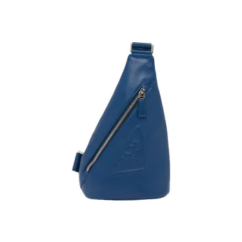 PRADA Leather Fanny Pack Sling Bags Men's Dark Blue