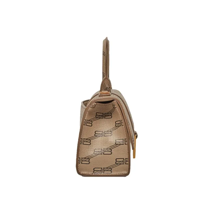 Balenciaga Hourglass Handbag Xs Bb Monogram Beige/Brown-2