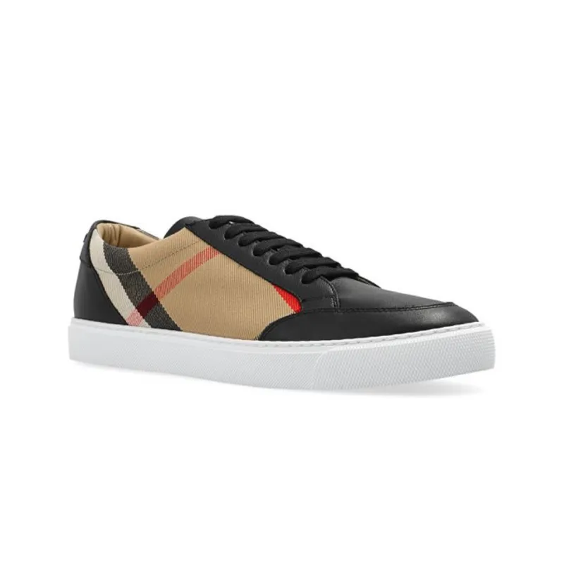 Burberry Low Top Stylish Skateboarding Shoes Women's Black Beige Brown-2