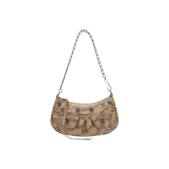 Balenciaga Le Cagole Mini Bag With Chain Bb Monogram Beige/Brown