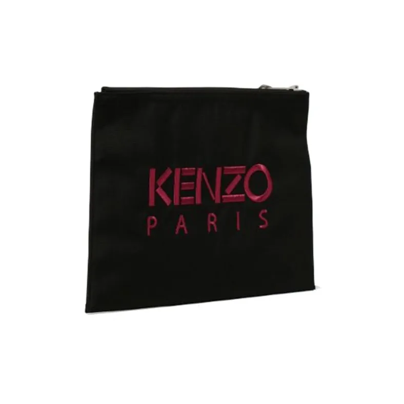 KENZO Polyester Coin Purse Leather Clip Clutch Regular Men's Black-1