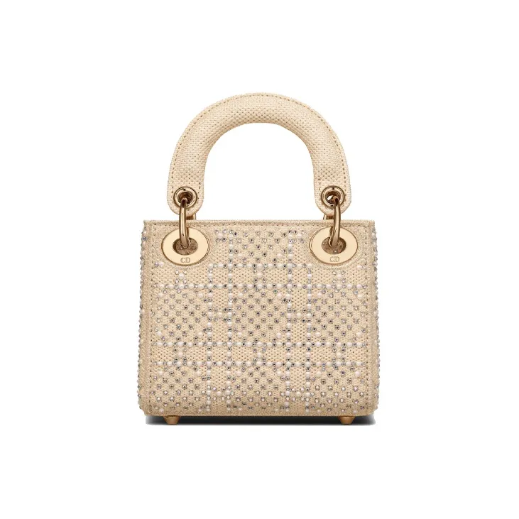 DIOR Lady Dior Canvas Dior Bag Shoulder Bag Crossbody Bag Handbag Extra Mini Women's Beige-2