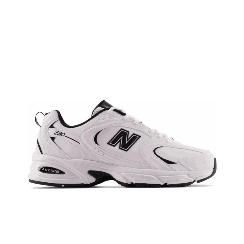 New Balance 530 White Black Leather-1