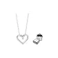 Heart Sterling Silver Necklace-Silver