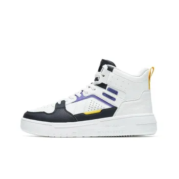 XTEP Off White Balanced Coverage High Top Skateboard Shoes Men's White Black