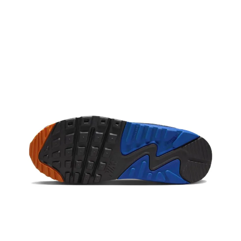 Nike Air Max 90 Leather GS 'White Navy Orange'-4