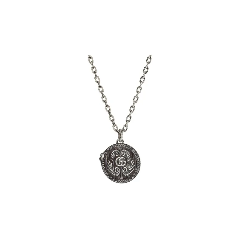 GUCCI Classic Double G Necklace Collection 925 Sterling Silver Necklaces Men's-0