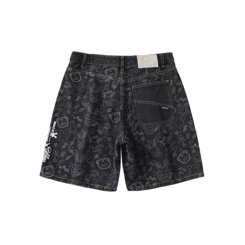 LAMLICKA Denim Shorts Unisex Black-1