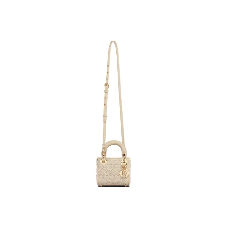 DIOR Lady Dior Canvas Dior Bag Shoulder Bag Crossbody Bag Handbag Extra Mini Women's Beige-3