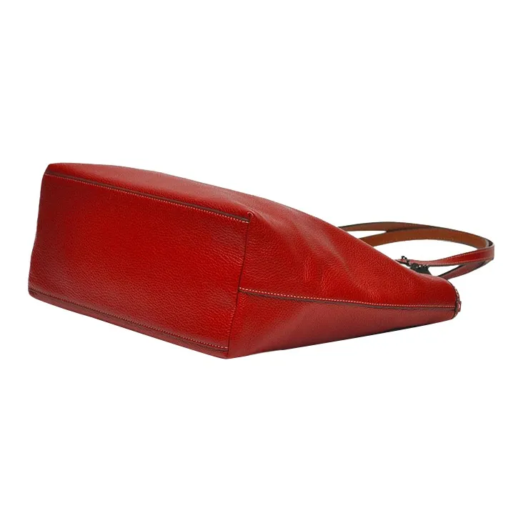 COACH Eco Friendly Material Leather Tote Bag Shopping Bag Shoulder Bags Handbags Large Size Women's Red-2