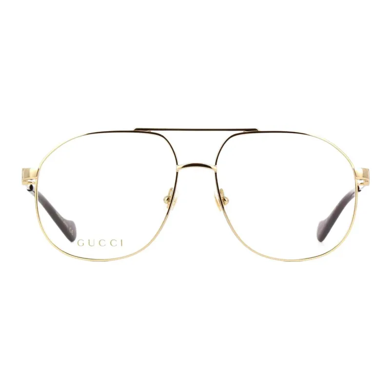 GUCCI Alloy Aviator Eyeglass Frames Men's Gold-2