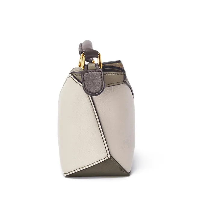 LOEWE Puzzle Nappa Cow Leather Handbag Shoulder Bag Crossbody Bag Mini Women's Olive Green Plaited Wheat-2