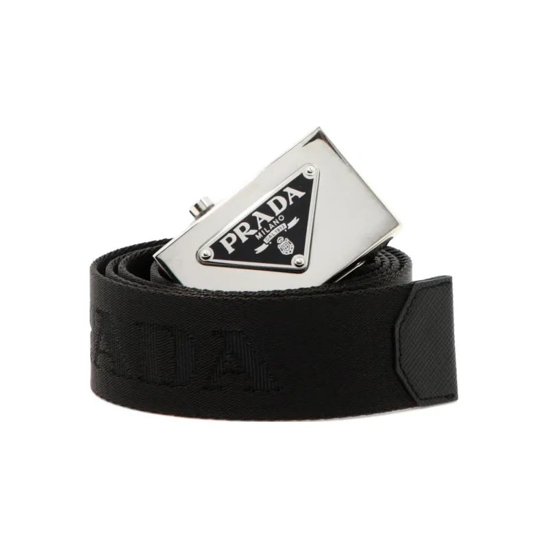 PRADA Logo Plaque Woven Belt-1