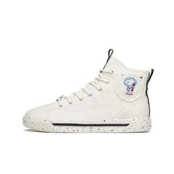 SNOOPY x Anta Snoopy High Top Skateboard Shoes Women's White Black