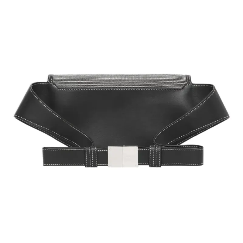 Burberry Horseferry Canvas Canvas Bag One Shoulder Sling Bag Fanny Pack Small Size Men's Gray-2