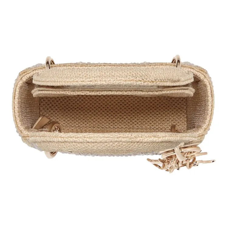 DIOR Lady Dior Canvas Dior Bag Shoulder Bag Crossbody Bag Handbag Extra Mini Women's Beige-4