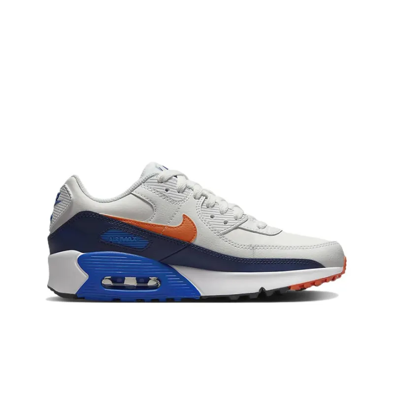 Nike Air Max 90 Leather GS 'White Navy Orange'-1