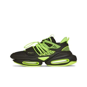 BALMAIN B Bold Chunky Sneakers Men Low Top Black Green