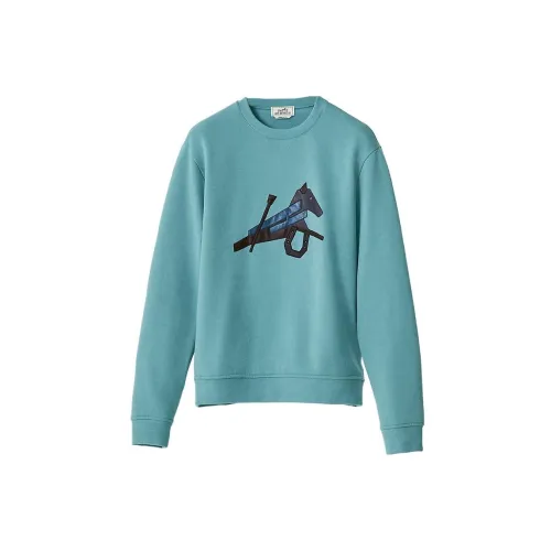 HERMES Sweatshirts Men Cyan