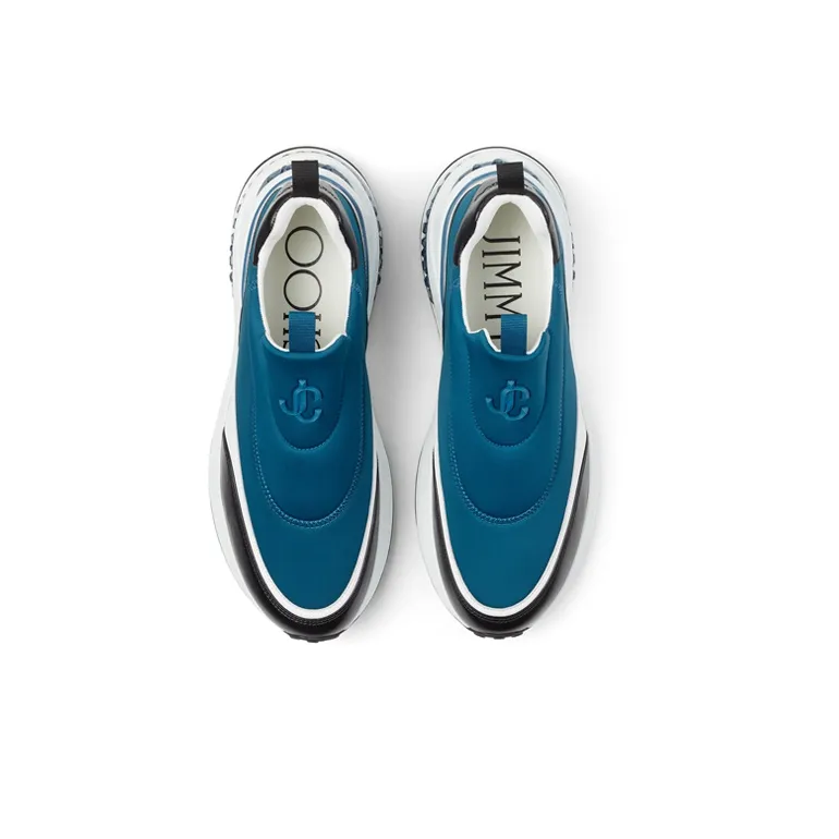 Jimmy Choo Casual Shoes Men Low-Top Blue/Black/White-3