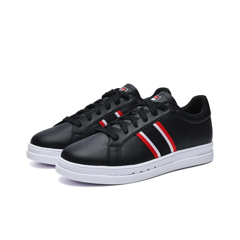 FILA Vigor Abrasion Resistant Low Top Skateboard Shoes Men's Black-1