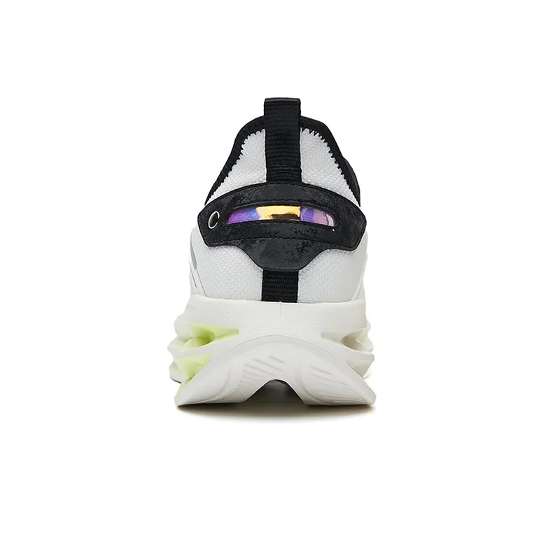 Erke Cushioning Anti-Slip Wear-Resistant Breathability Low-Top Running Shoes Men's White Green-3
