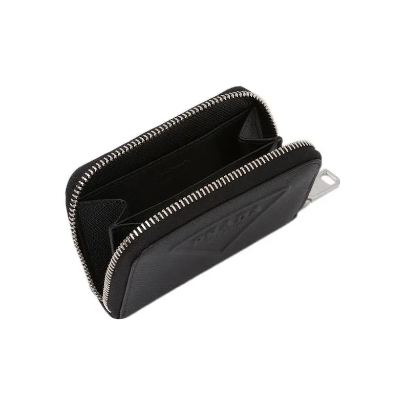 PRADA Saffiano Leather Coin Purse Men's Black-2