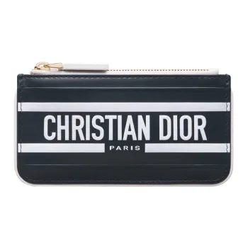 DIOR Calfskin Key Pouch Storage Bag Clutch Women's Blue