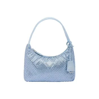 PRADA Satin Crystal Mini Bag Celeste
