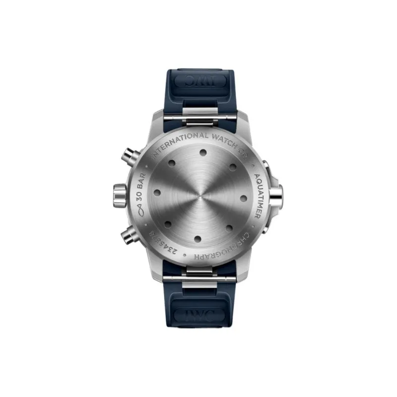 IWC Ocean Time Series Automatic Mechanical Movement Men's Watch Blue Dial Stainless Steel Case Rubber Strap-2