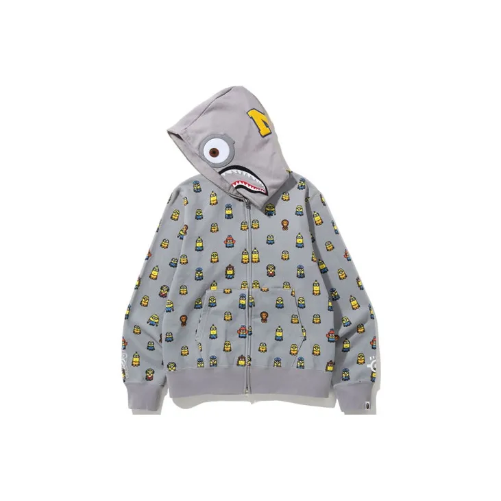 Bape X Minions Shark Full Zip Hoodie-2