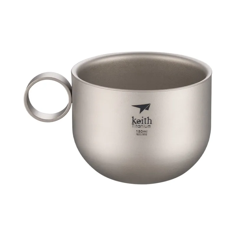 Keith Outdoor Water Equipment Water Container 150ml Pure Titanium 120.8*61.2mm-3