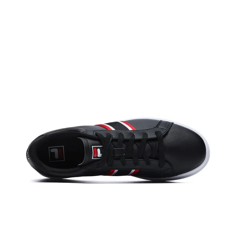 FILA Vigor Abrasion Resistant Low Top Skateboard Shoes Men's Black-2