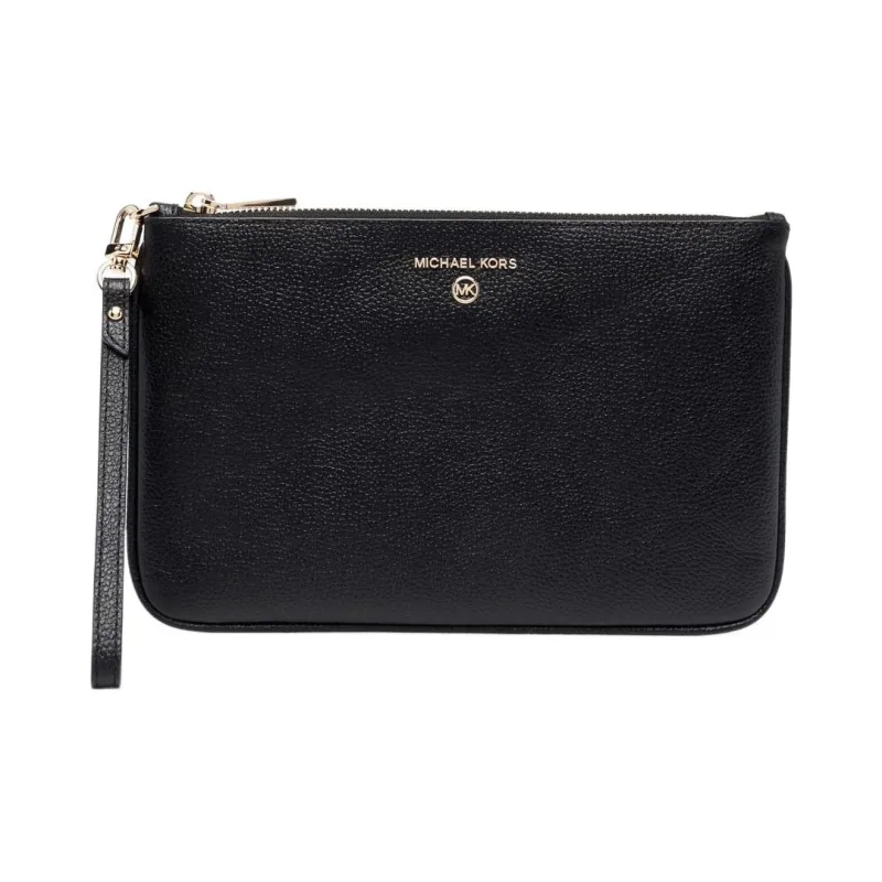 MICHAEL KORS Leather Wrist Bag Clutch Unisex Black-0