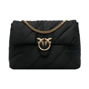 PINKO Leather Portable Crossbody Bag, Shoulder Bag Women's Black