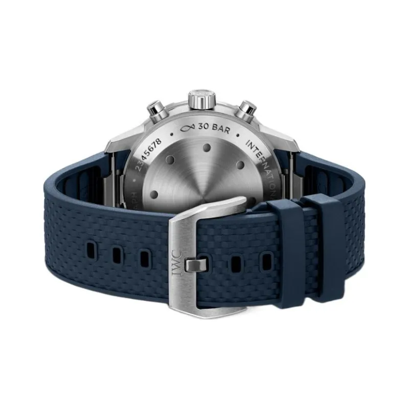 IWC Ocean Time Series Automatic Mechanical Movement Men's Watch Blue Dial Stainless Steel Case Rubber Strap-3