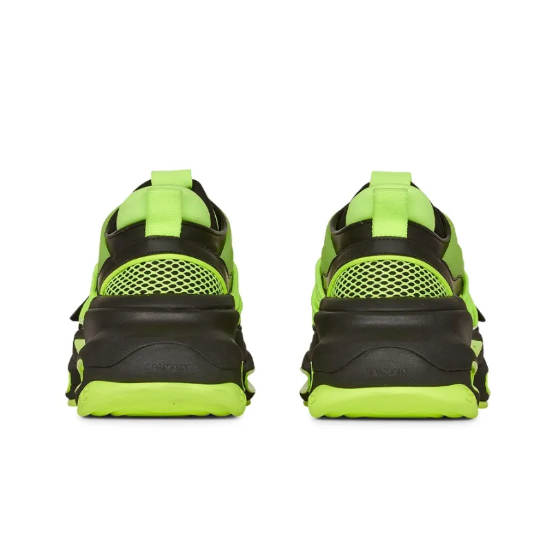 BALMAIN B Bold Low Top Chunky Sneakers Men's Black Green-3