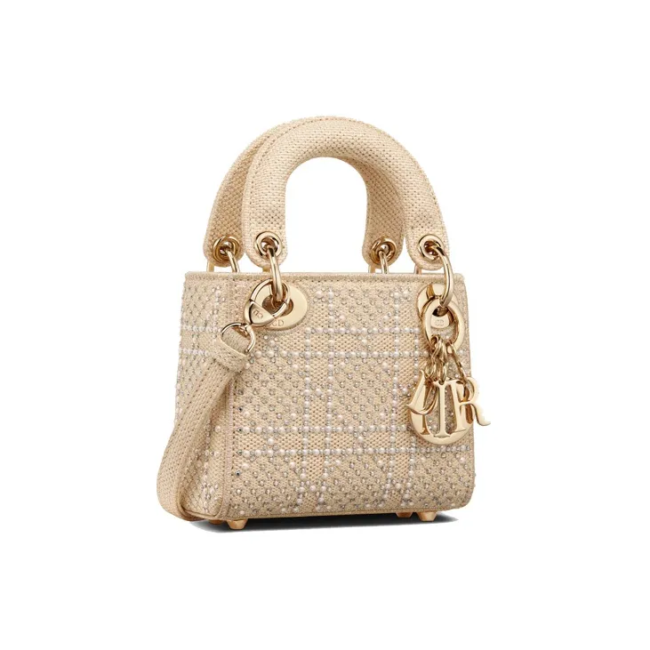 DIOR Lady Dior Canvas Dior Bag Shoulder Bag Crossbody Bag Handbag Extra Mini Women's Beige-1