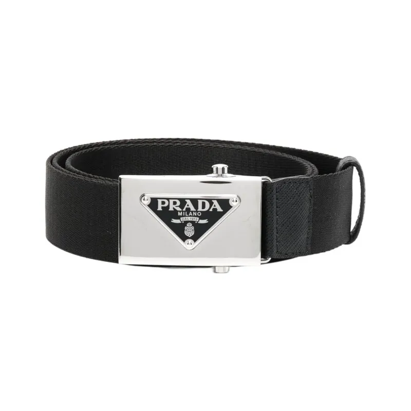 PRADA Logo Plaque Woven Belt-0