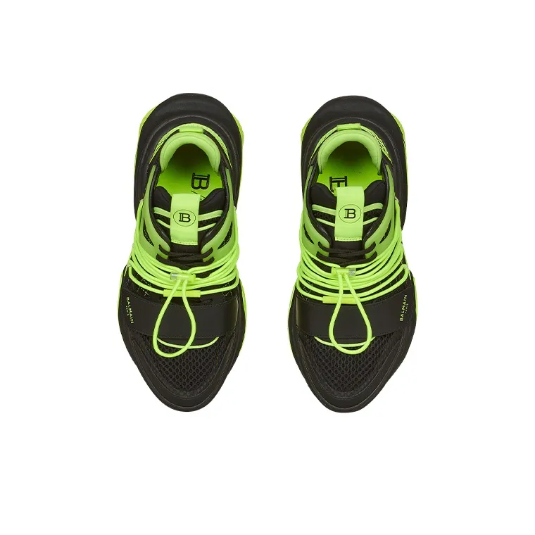 BALMAIN B Bold Low Top Chunky Sneakers Men's Black Green-2