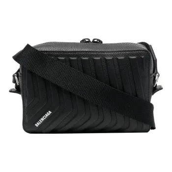 Balenciaga Leather Camera Bag Handbag Shoulder Bag Crossbody Bag Regular Men's Black