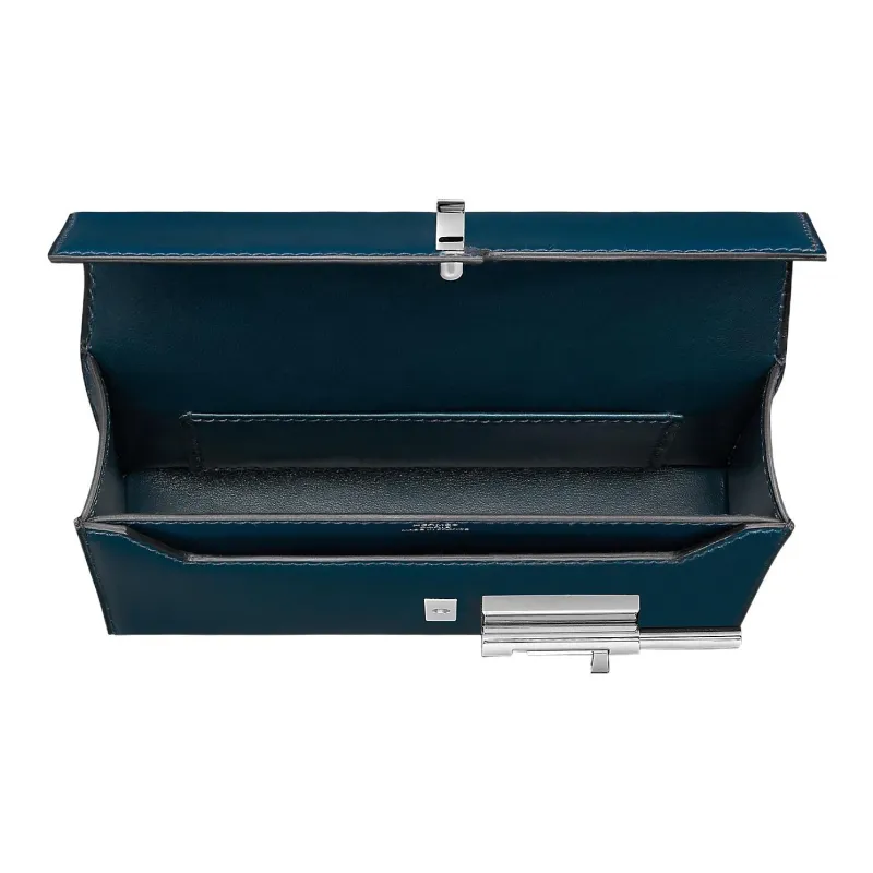 HERMES Verrou Calfskin Handgun Bag Shoulder Bag Crossbody Bag Mini Women's 7P Bleu De Prusse Prussian Blue-3