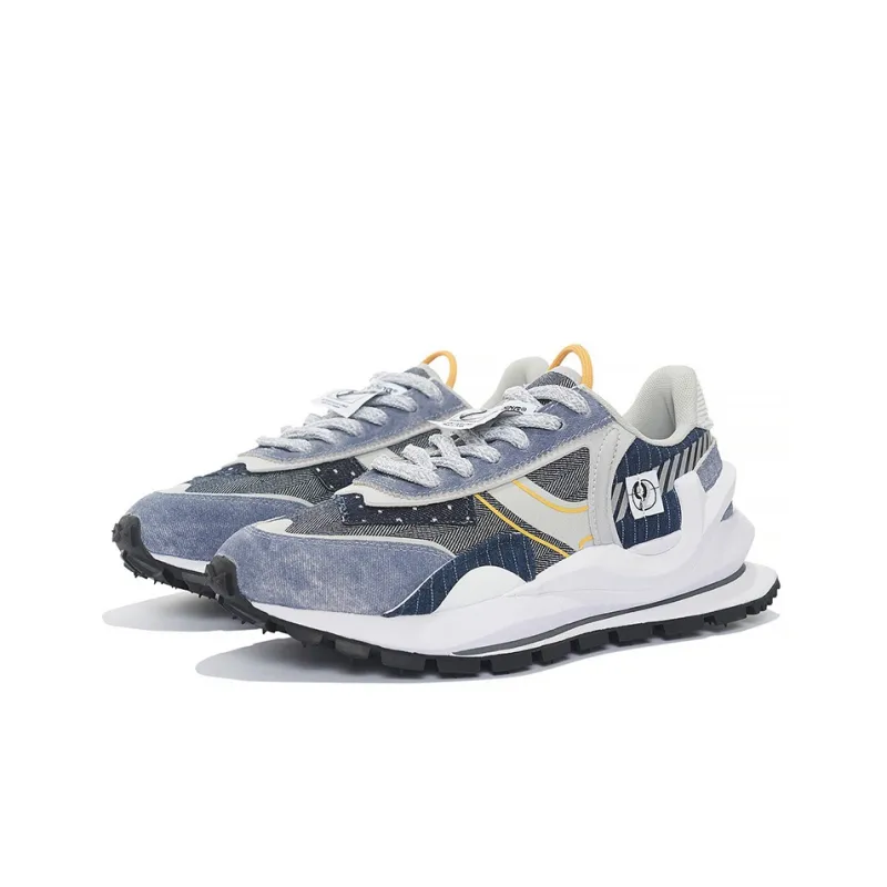 LiNing Fangyuan Eternal Cushioning Anti Slip And Wear Resistant Low Top Sports Casual Shoes Men's Blue Gray-2
