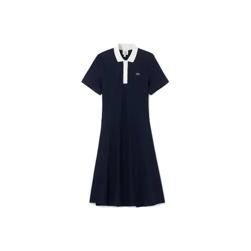 LACOSTE Short-Sleeved Dresses Women's Blue