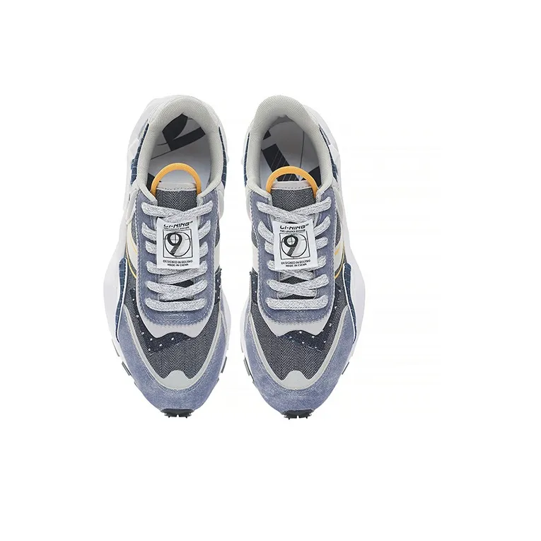 LiNing Fangyuan Eternal Cushioning Anti Slip And Wear Resistant Low Top Sports Casual Shoes Men's Blue Gray-3