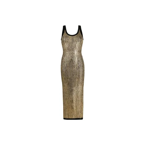 BALMAIN Sleeveless Dresses Women's Gold